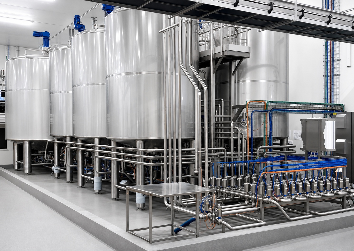 RVS tankinstallatie met geïntegreerd leidingwerk