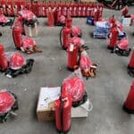 blusmateriaal en branddekens klaar voor opleiding