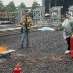 oefening met gasbrander en juiste blusmethode
