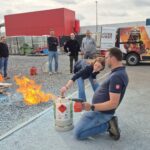 oefening gasbrand blussen met team Pivaco